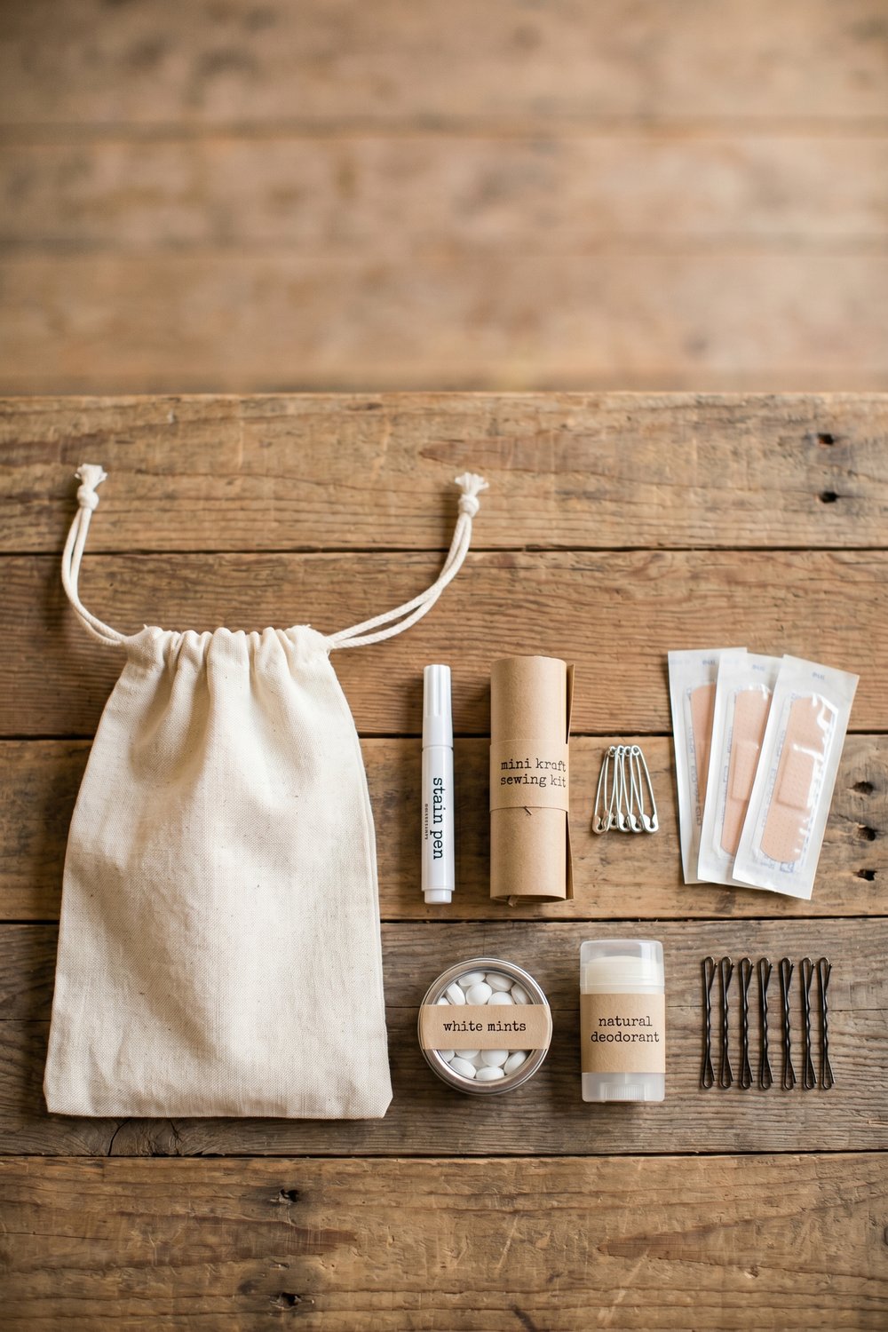 Wedding day emergency kit with 25 essentials